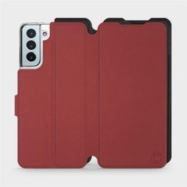 Hülle für Samsung Galaxy S21 Plus - Farbe Dunkelrot mit Schwarz