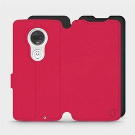 Hülle für Motorola Moto G7 Plus - Farbe Rot mit Schwarz