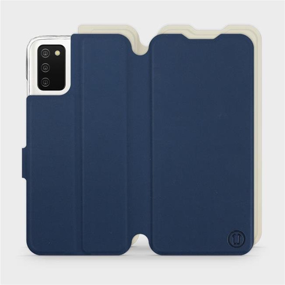 Hülle für Samsung Galaxy A02S - Farbe Marineblau mit Platin