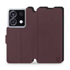 Hülle für Xiaomi POCO X6 - Farbe Burgund mit Schwarz