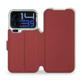 Hülle für Xiaomi 17 Pro Max - Farbe Dunkelrot mit Platin