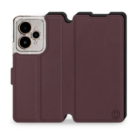 Hülle für Realme 15 5G - Farbe Burgund mit Schwarz
