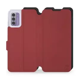Hülle für Nokia G42 - Farbe Dunkelrot mit Schwarz