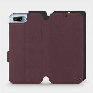 Hülle für Huawei Honor 10 - Farbe Burgund mit Schwarz