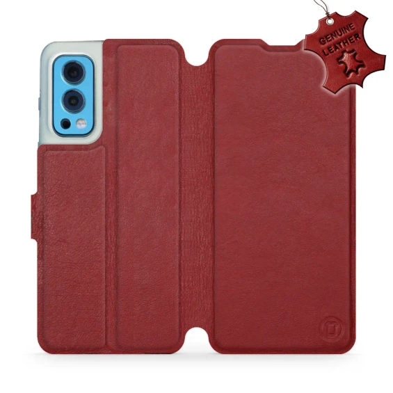 Hülle für OnePlus Nord 2 5G - Farbe Dark Red Leather