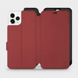 Hülle für Apple iPhone 11 Pro Max - Farbe Dunkelrot mit Schwarz