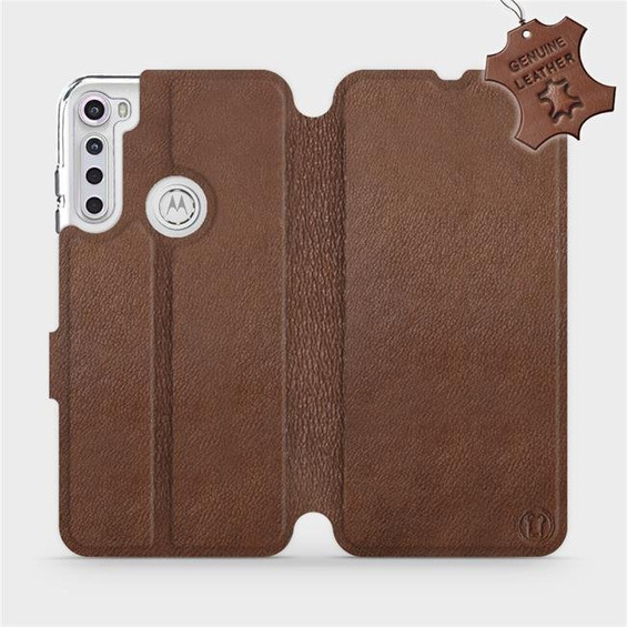 Hülle für Motorola One Fusion Plus - Farbe Brown Leather