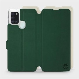 Hülle für Samsung Galaxy A21S - Farbe Grün mit Platin