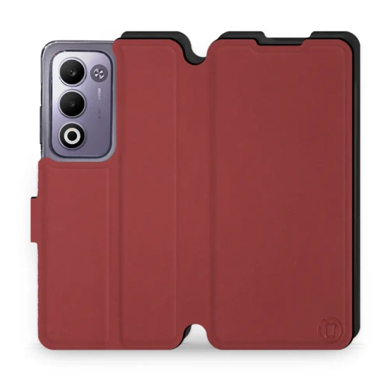 Hülle für OPPO A5m - Farbe Dunkelrot mit Schwarz