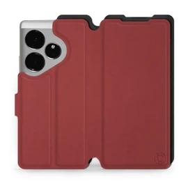 Hülle für Realme GT 6 - Farbe Dunkelrot mit Schwarz