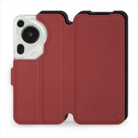 Hülle für Huawei Pura 70 Ultra - Farbe Dunkelrot mit Schwarz