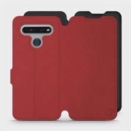 Hülle für LG K61 - Farbe Dunkelrot mit Schwarz