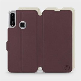 Hülle für Samsung Galaxy A20S - Farbe Burgund mit Platin