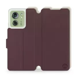 Hülle für Motorola Edge 40 - Farbe Burgund mit Platin