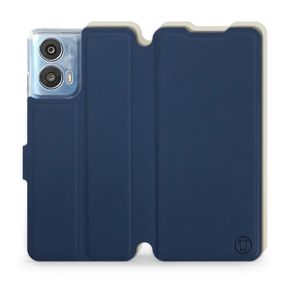 Hülle für Motorola Moto G24 Power - Farbe Marineblau mit Platin