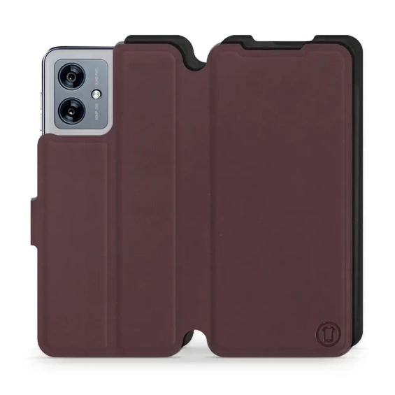 Hülle für Motorola Moto G54 5G - Farbe Burgund mit Schwarz