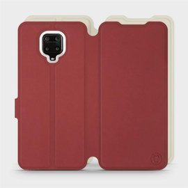 Hülle für Xiaomi Redmi Note 9 Pro - Farbe Dunkelrot mit Platin