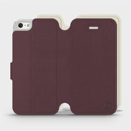 Hülle für Apple iPhone 5s - Farbe Burgund mit Platin