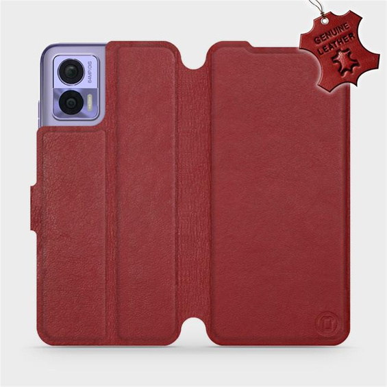 Hülle für Motorola Edge 30 Neo - Farbe Dark Red Leather