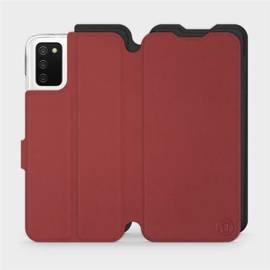 Hülle für Samsung Galaxy A03S - Farbe Dunkelrot mit Schwarz