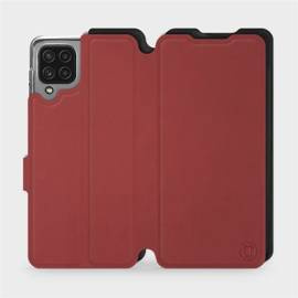 Hülle für Samsung Galaxy M22 - Farbe Dunkelrot mit Schwarz
