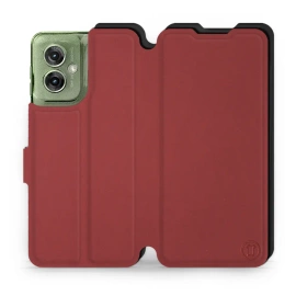 Hülle für Motorola Moto G55 5G - Farbe Dunkelrot mit Schwarz