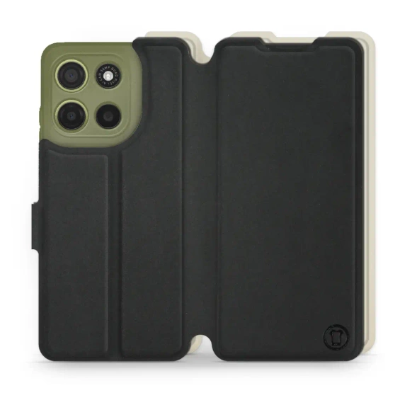 Hülle für Motorola Moto G15 - Farbe Schwarz mit Platin