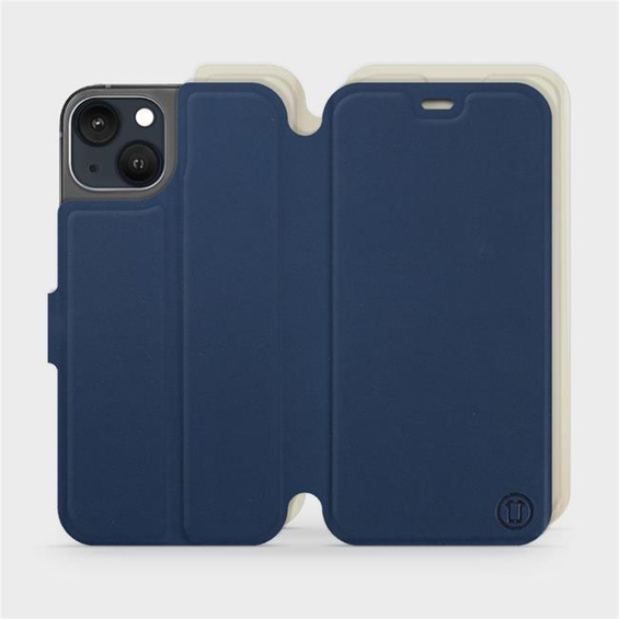 Hülle für Apple iPhone 13 - Farbe Marineblau mit Platin