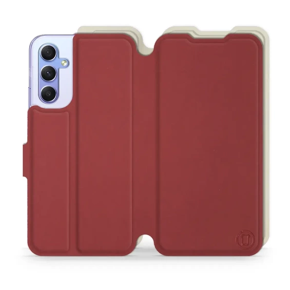 Hülle für Samsung Galaxy A34 5G - Farbe Dunkelrot mit Platin