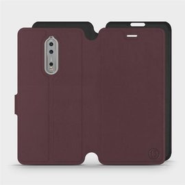 Hülle für Nokia 8 - Farbe Burgund mit Schwarz