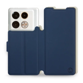 Hülle für Infinix Note 40 Pro - Farbe Marineblau mit Platin