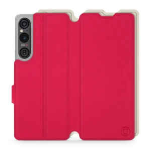 Hülle für Sony Xperia 1 V - Farbe Rot mit Platin