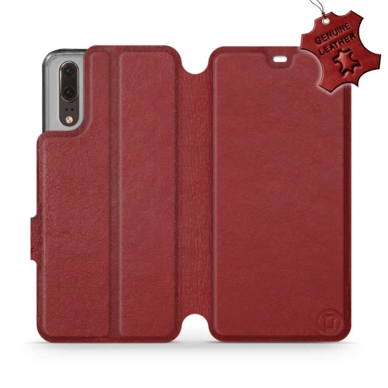 Hülle für Huawei P20 - Farbe Dark Red Leather