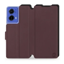 Hülle für Motorola Moto G85 5G - Farbe Burgund mit Schwarz