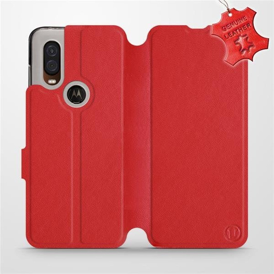 Hülle für Motorola One Vision - Farbe Red Leather