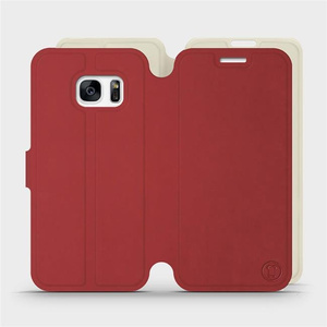 Hülle für Samsung Galaxy S7 - Farbe Dunkelrot mit Platin