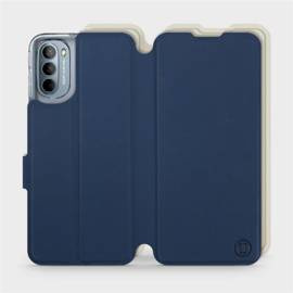 Hülle für Motorola Moto G31 - Farbe Marineblau mit Platin