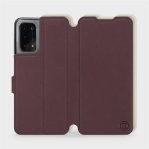 Hülle für OPPO A74 5G - Farbe Burgund mit Platin