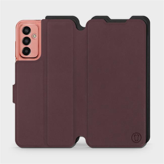 Hülle für Samsung Galaxy M13 - Farbe Burgund mit Schwarz