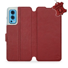 Hülle für OnePlus Nord 2 5G - Farbe Dark Red Leather