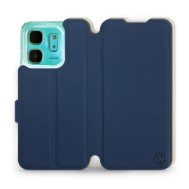 Hülle für Infinix HOT 50i - Farbe Marineblau mit Platin