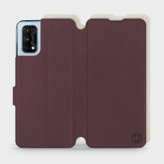 Hülle für Realme 7 Pro - Farbe Burgund mit Platin