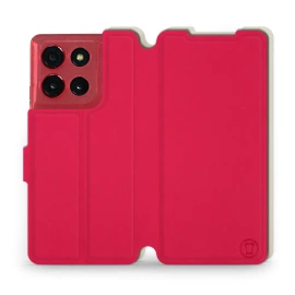 Hülle für Motorola Moto G86 Power 5G - Farbe Rot mit Platin