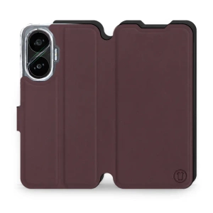 Hülle für Xiaomi POCO F7 - Farbe Burgund mit Schwarz