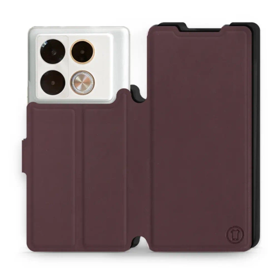 Hülle für Infinix Note 40 Pro Plus - Farbe Burgund mit Schwarz