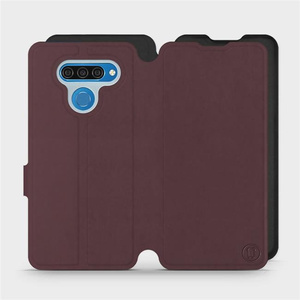 Hülle für LG Q60 - Farbe Burgund mit Schwarz