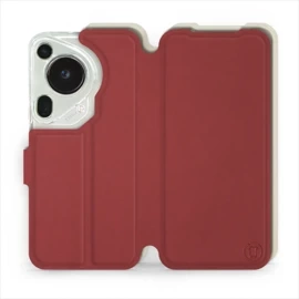 Hülle für Huawei Pura 70 Ultra - Farbe Dunkelrot mit Platin