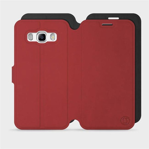 Hülle für Samsung Galaxy J5 2016 - Farbe Dunkelrot mit Schwarz