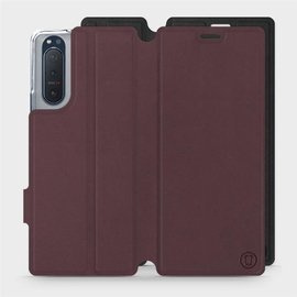Hülle für Sony Xperia 5 II - Farbe Burgund mit Schwarz