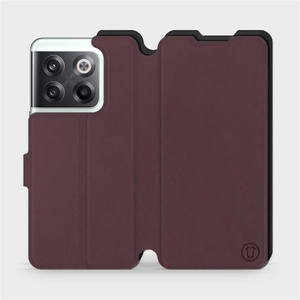 Hülle für OnePlus 10T - Farbe Burgund mit Schwarz
